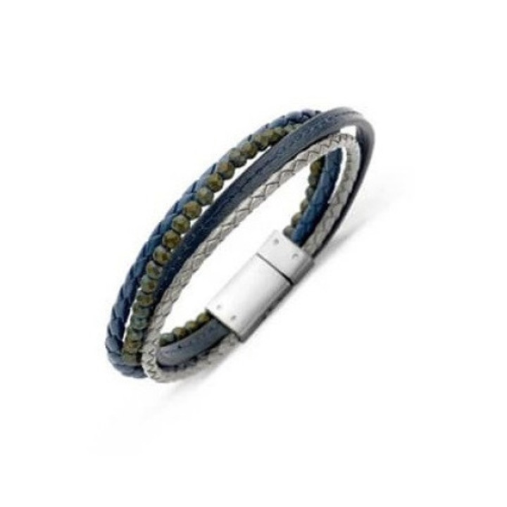 Victoria Kék férfi bőr karkötő
