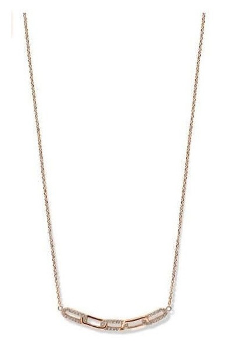Victoria rose gold színű fehér köves nyaklánc 45cm