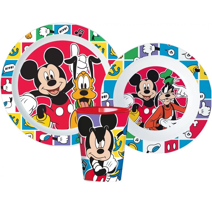 Set de vesela micro Disney Mickey cu pahar (Better Together)