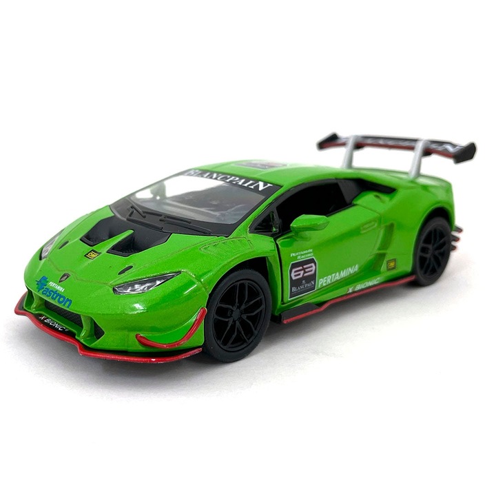 Fém modell Kinsmart 1:34 Lamborghini Huracan, 12 cm, zöld