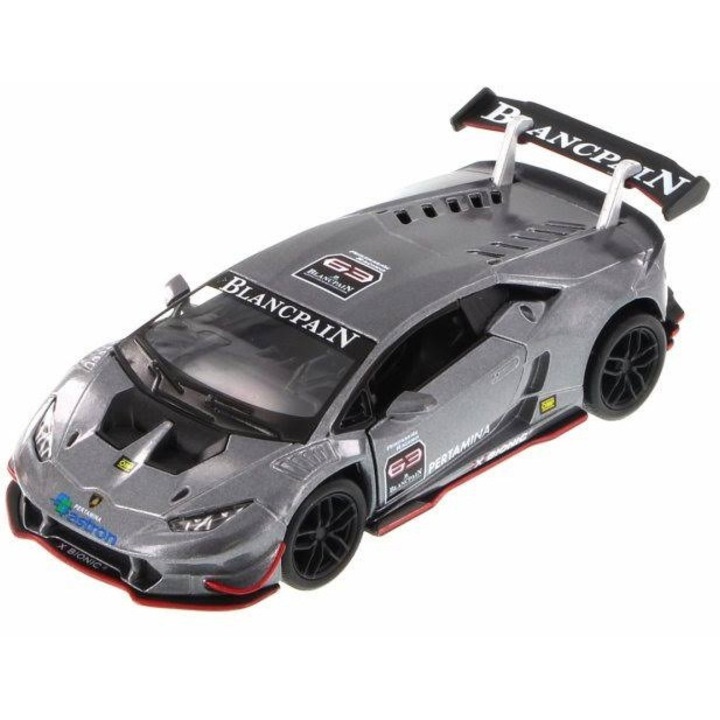 Kinsmart fém autómodell 1:34 Lamborghini Huracan, 12 cm, szürke