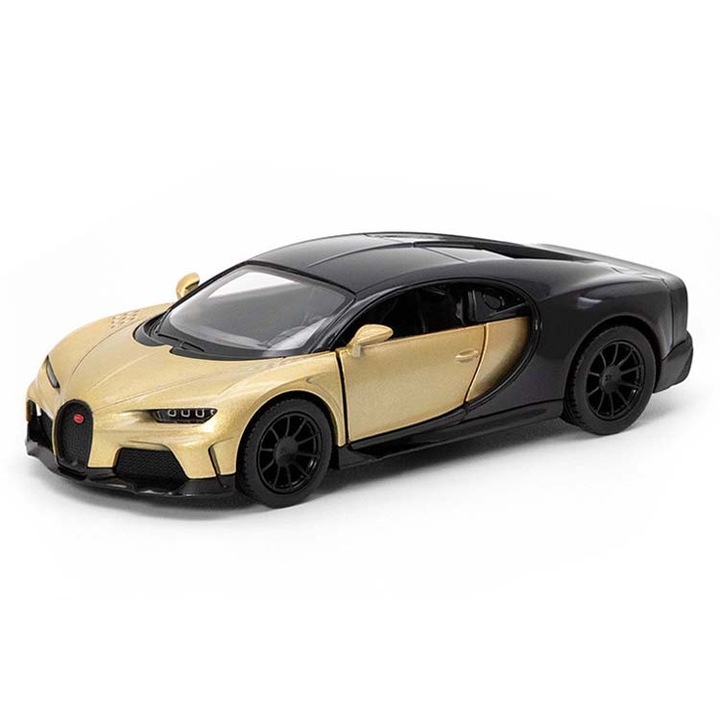 Macheta metalica Kinsmart 1:34 Bugatti Chiron Supersport, 12 cm, Crem