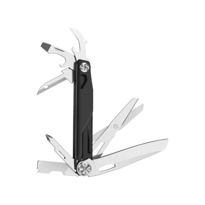 Многофункционален нож за писане, 12 функции, сгъваем, ножица, скоба, стомана