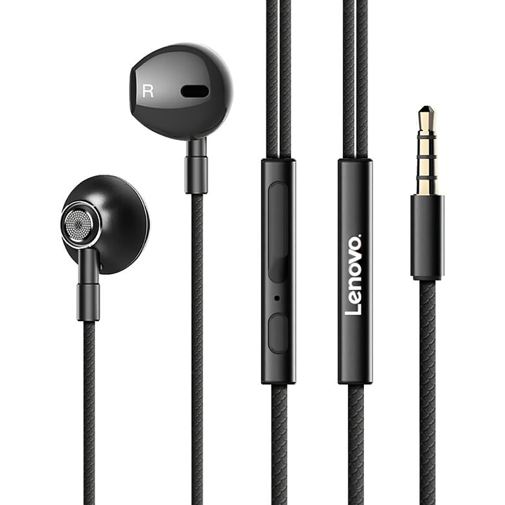 Casti Handsfree 3.5mm Lenovo HF140, Negru