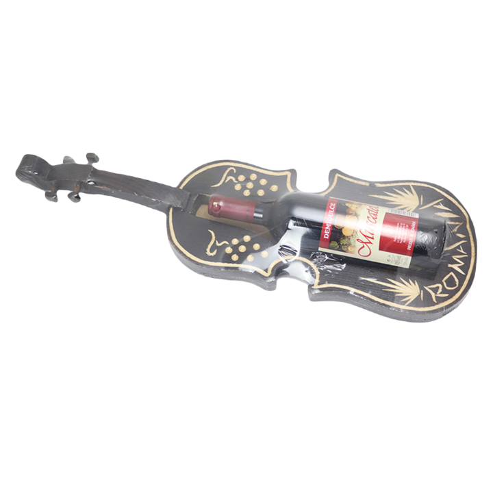 Поставка за бутилка вино VIOARA, с бутилка, 750 мл, дърво