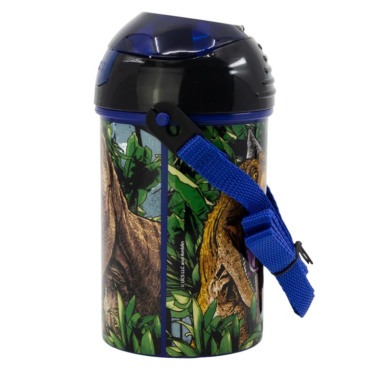 Пластмасова спортна бутилка Jurassic World, 450 ml Green