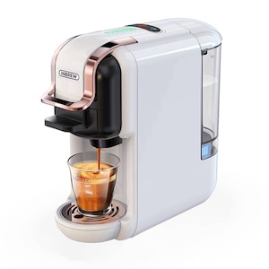 Espressor universal 5in1 HiBREW H2B, 19 bar, 1450W, 600ml, Thermoblock, Compatibil cu capsule Nespresso, Dolce Gusto, KCup, plicurile ESE si cafea macinata, Alb