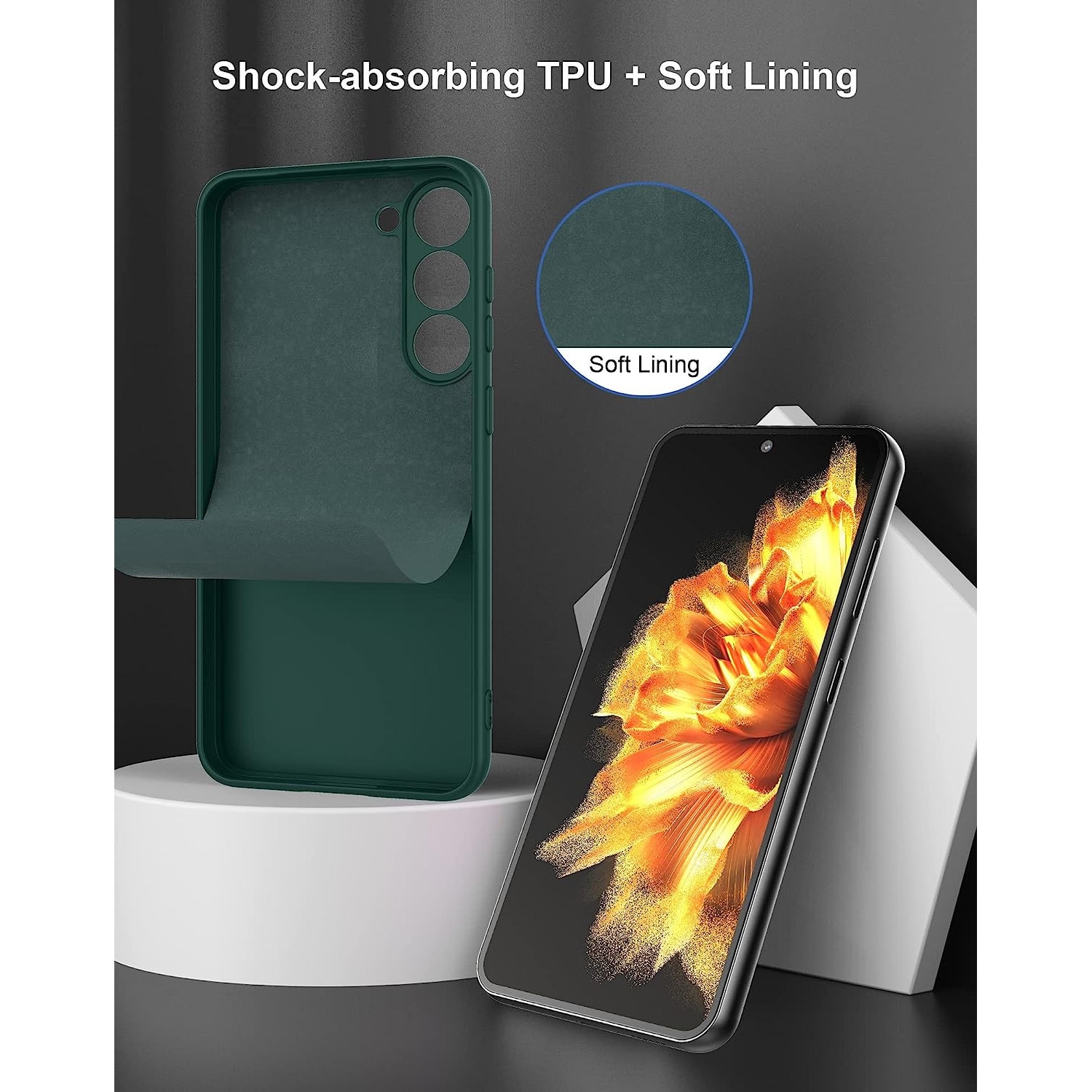 Husa pentru Samsung Galaxy S26 Ultra, Joyshell, Silicon Catifelat, Interior Microfibra, Ultra Slim, Antisoc, Protectie Premium, Verde inchis