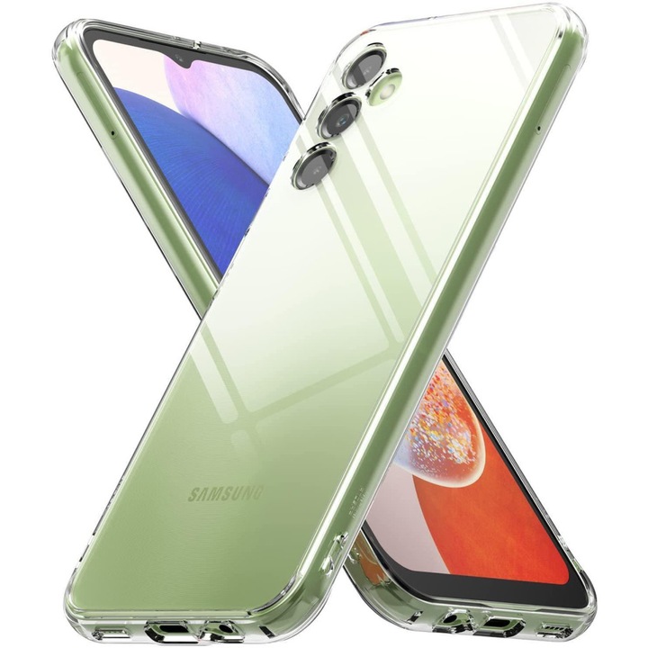 Samsung Galaxy A14 4G / A14 5G kompatibilis szilikon hátlaptok, kamera védős, vastag, átlátszó, 2mm