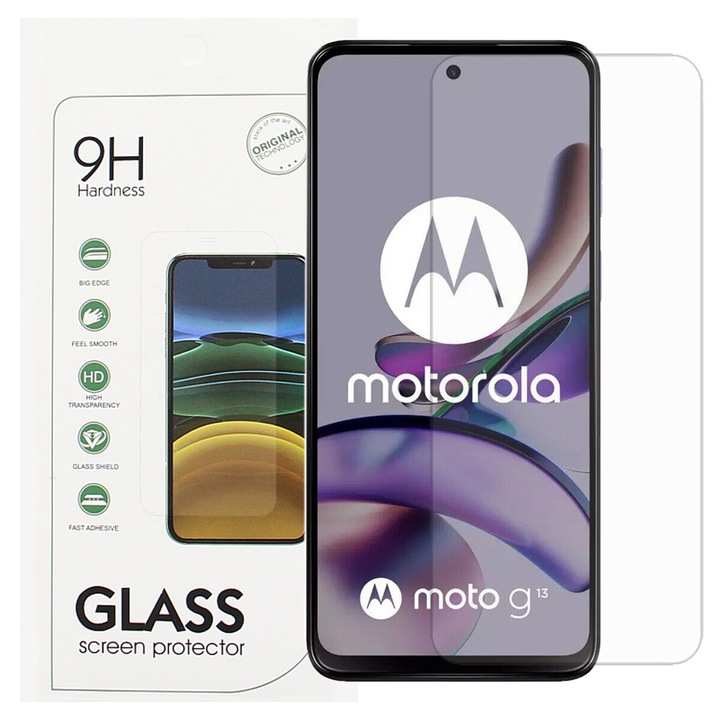 Motorola Moto G13 / G23 / G53 5G / G73 5G / Honor 30s kompatibilis üvegfólia, előlapi, edzett, 9H, 0.3mm