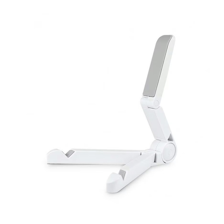 Suport pentru tableta sau telefon Macomi™, pliabil si portabil, compatibil cu dispozitive de pana la 10", Alb
