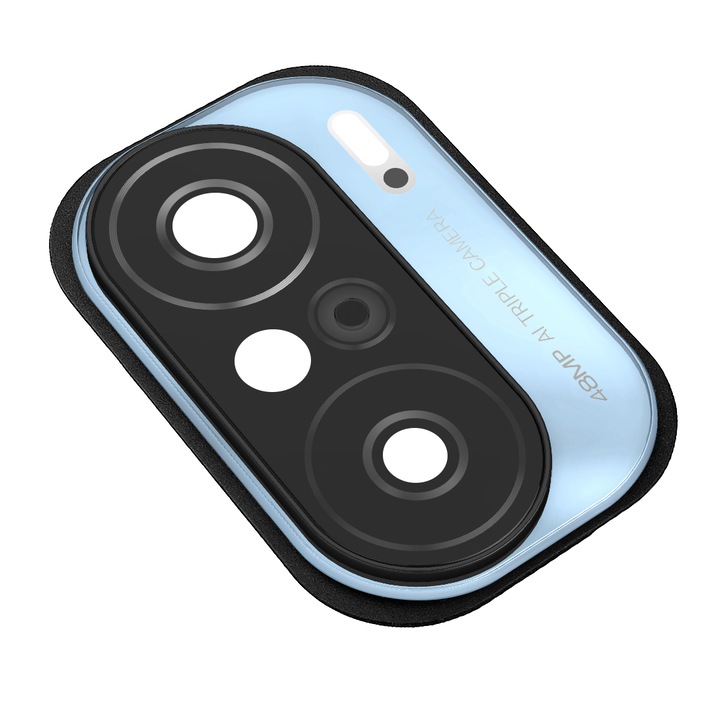 Стъкло за задна камера, съвместимо с Xiaomi Mi 11X / Redmi K40, с рамка, синьо