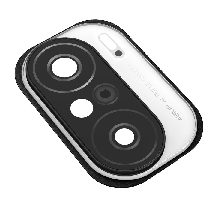 Стъкло за задна камера, съвместимо с Xiaomi Mi 11X / Redmi K40, с рамка, бяло