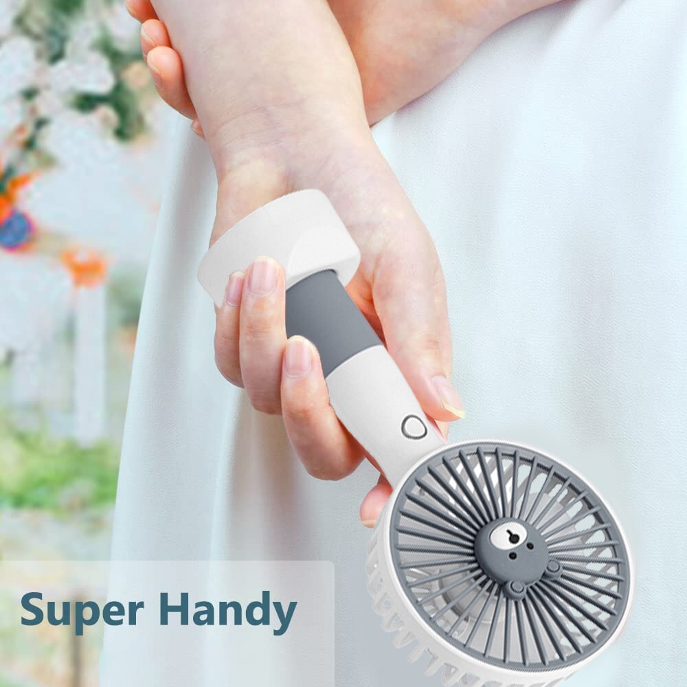 AT-mini PersonalⅡ Mini ventilator portabil, reincarcabil, 2 viteze, alb/gri