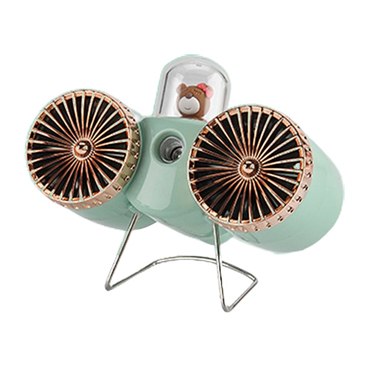 Ködventilátor, műanyag, USB, zöld