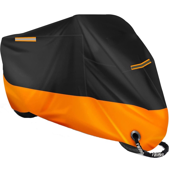 Oxford motorhuzat, NUODWELL, 230 * 95 * 125 cm, vízálló szövet, fényvisszaverő szalagos kivitel, vastagított, fekete