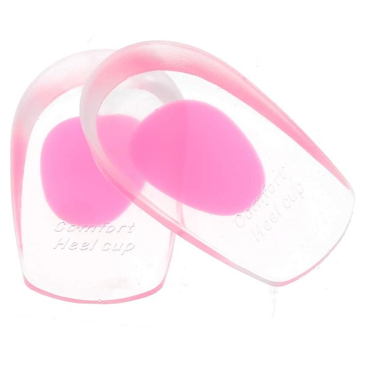 Set 2 talonete cu gel pentru calcai, din silicon, roz, 11x7 cm