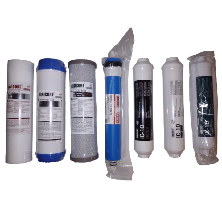 Премиум комплект от 7 резервни касети за филтър за вода, размери 10"x2.5" - Ionicore