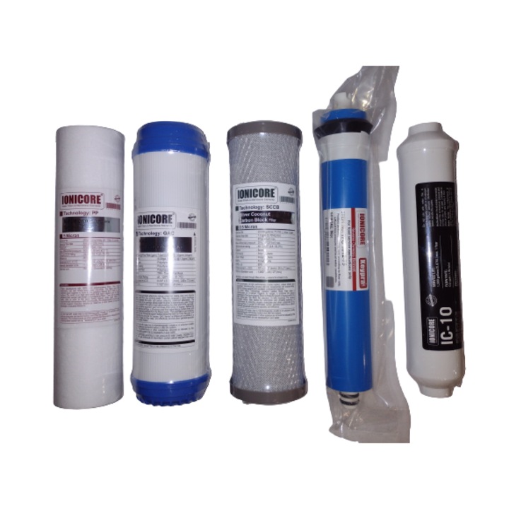 Премиум комплект от 5 резервни касети за филтър за вода, размери 10"x2.5" - Ionicore