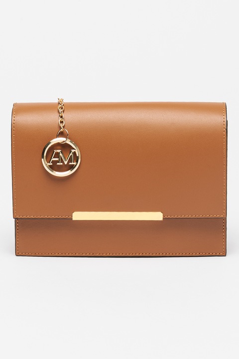 Antonia Moretti, Geanta crossbody de piele cu clapa, Maro cognac