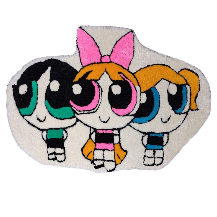 Powerpuff Girls szőnyeg, akril gyapjú, 98x64 cm