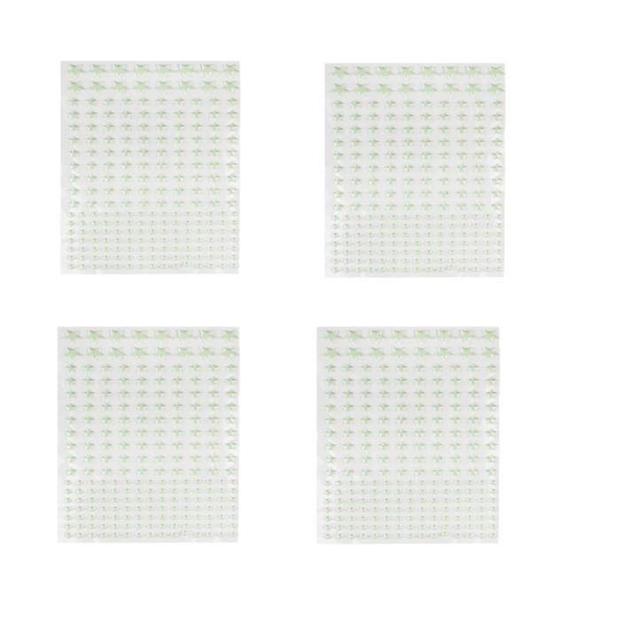 Set Stelute Fosforescente Auto Adezive, 384 Piese, 4 Dimensiuni cu Iluminare Indelungata, PVC, Premium, CBD CORAL BEST DEALS Verde Azur 2 cm