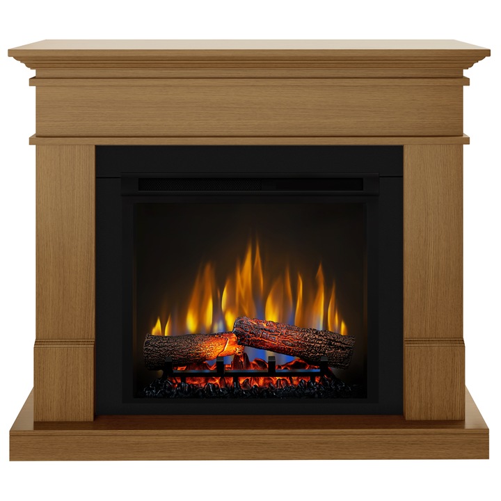 Semineu electric Lisabona stejar 110 x 95 x 30cm, cu focar electric 3D Dimplex XHD23 si sunet de busteni