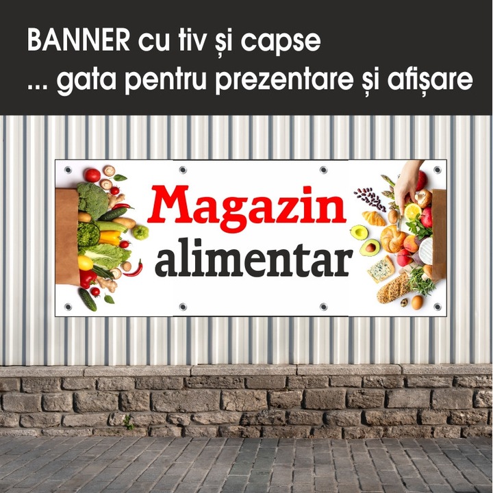 Banner MEDIA, "Magazin alimentar" model 1, 150 x 60 cm