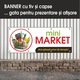 Banner MEDIA, "Mini piac" modell 1, 150 x 60 cm
