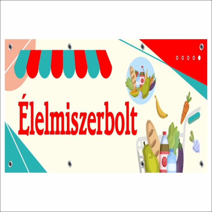 Banner MEDIA, "Élelmiszerbolt" modell 2, 250 x 100 cm
