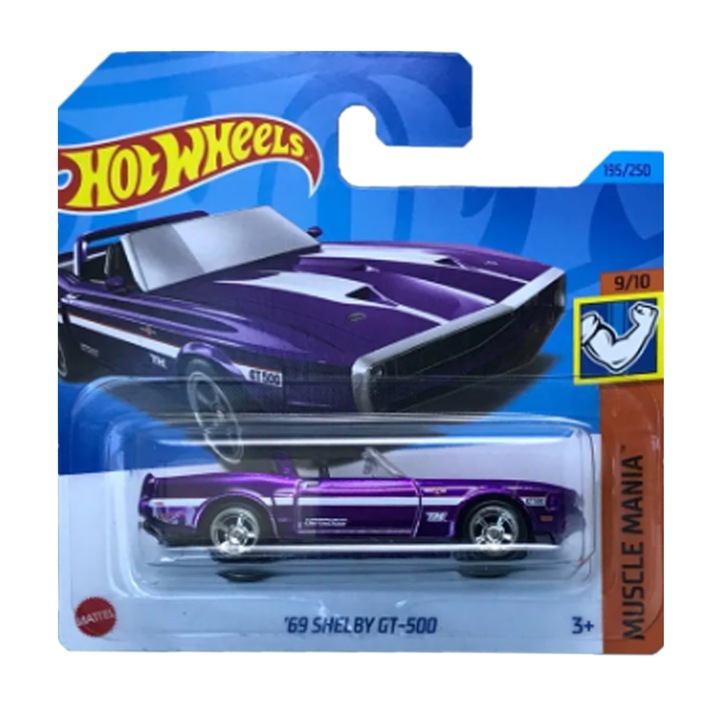 Masinuta metalica Hot Wheels, '69 Shelby GT-500, 1:64, Mov