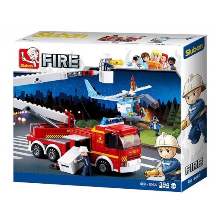Sluban, Tűzoltóautó és égő helikopter, 394 db, M38-B0627