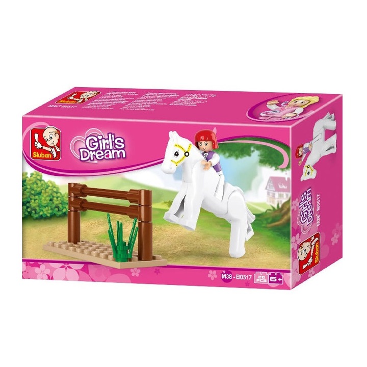 Sluban építőkészlet, Lány lóháton, 20 db, M38-B0517
