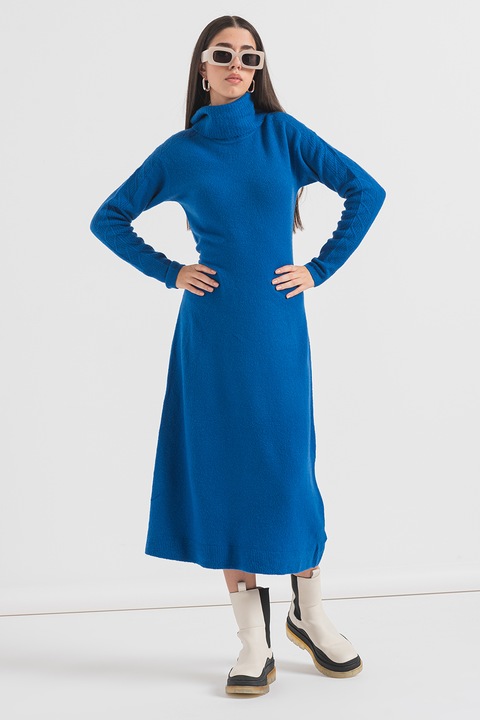 Esprit, Плетена рокля тип поло с вълна, Кралско Синьо