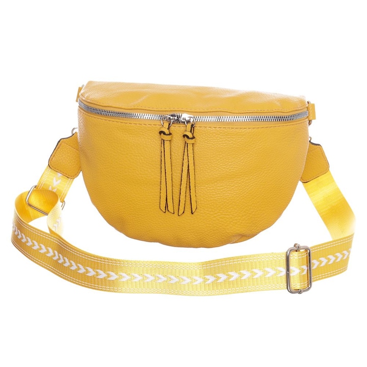 Női táska, Hernan Bag's Collection, sárga, műbőr, 26 x 19 x 8 cm