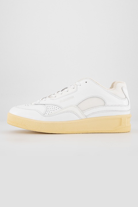 Jil Sander, Pantofi sport din piele cu insertii din material textil, Alb, 44