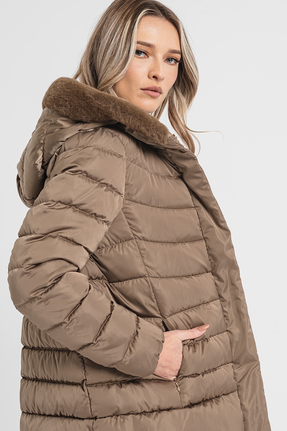 Geox W Chloo Mid Jkt, Parka Donna, Black, 54 - 4