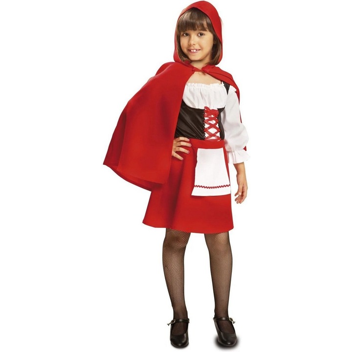 Costum Scufita Rosie, My Other Me, Poliester, Rochie si Pelerina cu Gluga, Multicolor, 8 ani, 128 cm