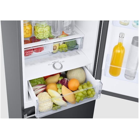 Combina frigorifica Samsung Bespoke RB38C676CB1/EF, 390 l, No Frost, Clasa C, All Around Cooling, WiFI & AI Energy, Smart Control, H 203 cm, Dark Inox