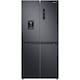 Side by side Samsung RF48A401EB4/EO, 488 l, No Frost, Clasa E, Twin Cooling Plus, Dozator apa, H 179 cm, Dark Inox