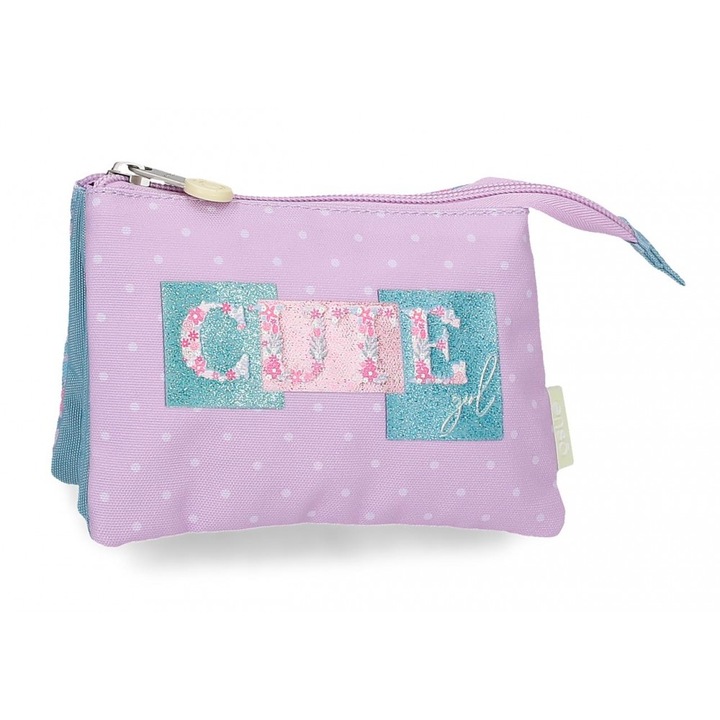 Portofel fete, 3 compartimente, Enso Cute Girl, lila, 14x10x5 cm