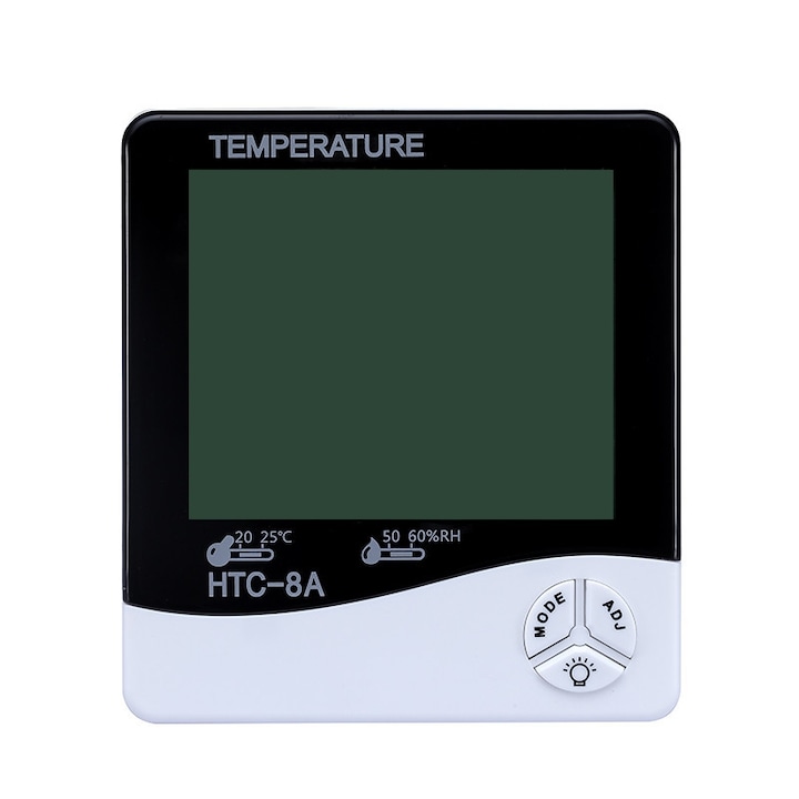 Termometru si Higrometru de interior, JENUOS®, alarma, afisaj temperatura si umiditate, monitorizare calitate aerului interior
