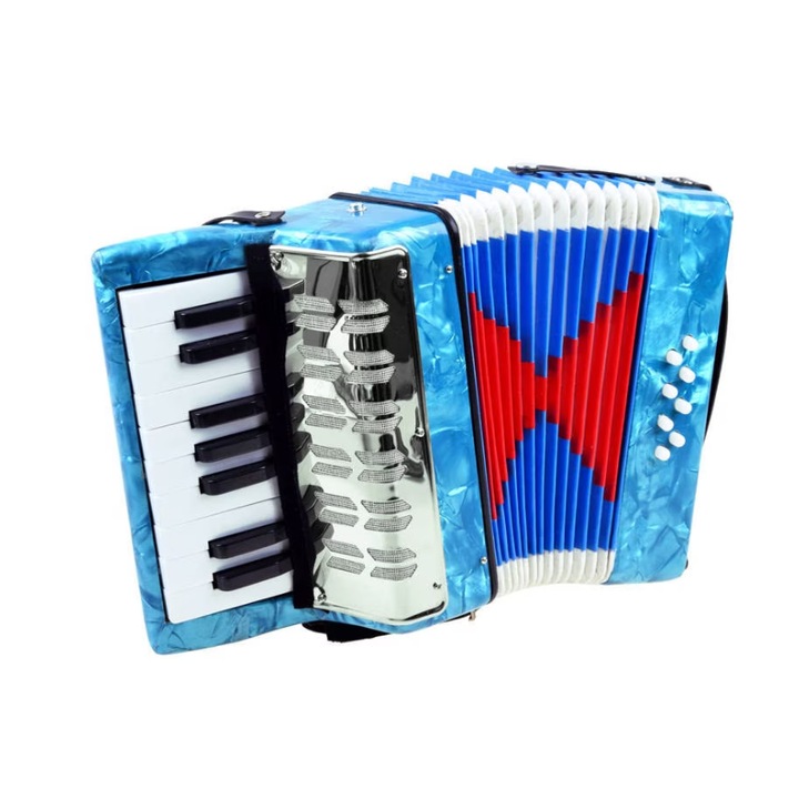 At Performance Mini játék harmonika, 17 billentyűvel és 8 basszusgombbal, kék színű
