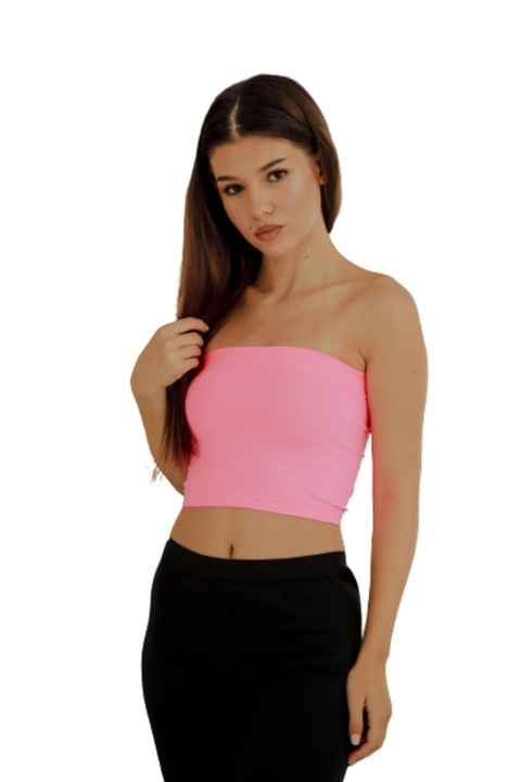 Női mikroszálas melltartó, pánt és varrás nélkül, cukorka rózsaszín, univerzális méret