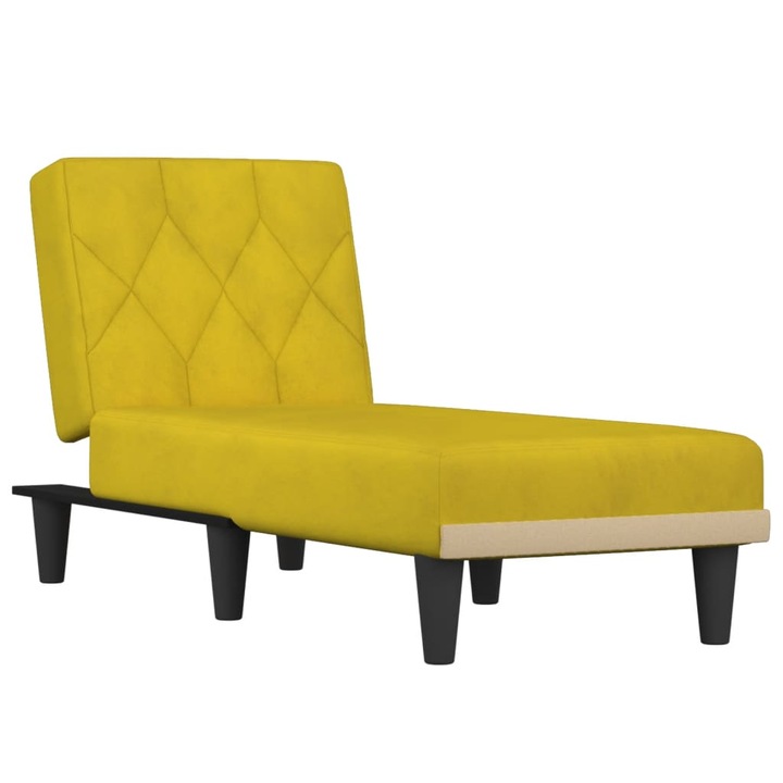 Кушетка vidaXL, Жълта, Кадифе, 13.3 kg, 55 x 140 x 70 см