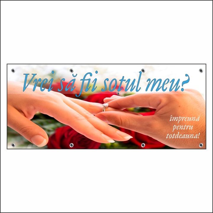Banner MEDIA, "Vrei sa fii sotul meu" model 3, 250 x 100 cm
