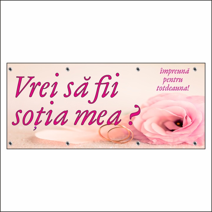 Banner MEDIA, "Vrei sa fii sotia mea" model 1, 300 x 120 cm