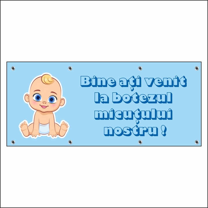 Banner MEDIA, "Bine ati venit la botez" model 1, 150 x 60 cm