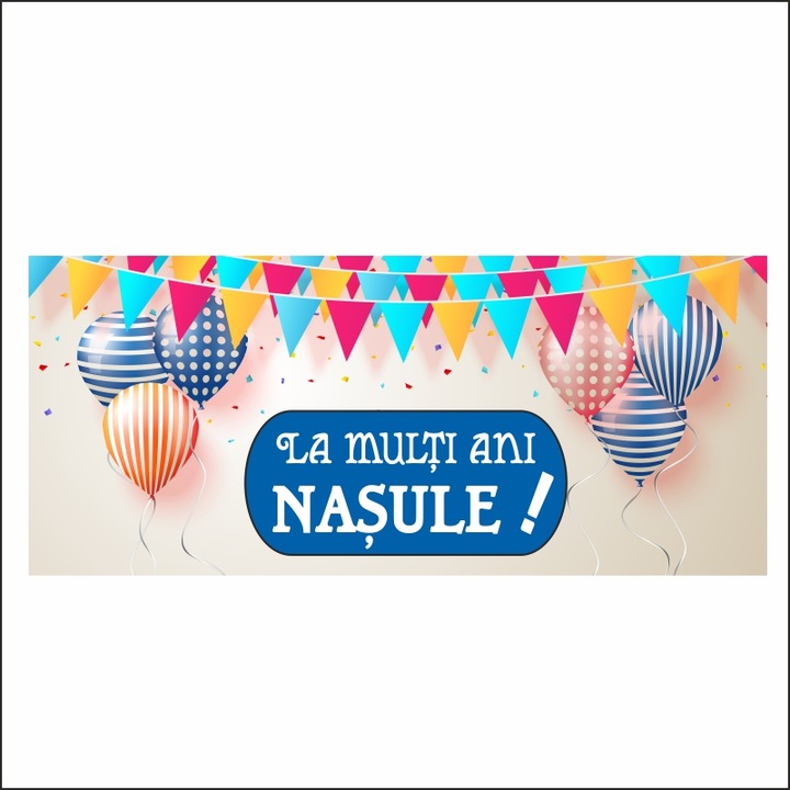 Banner MEDIA, "La multi ani nasule" model 1, 150 x 60 cm