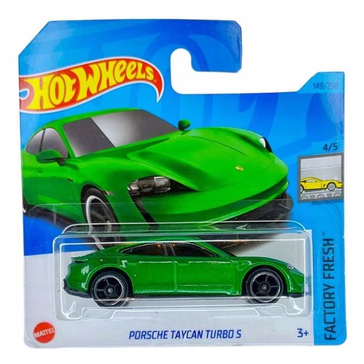 Метална кола Hot Wheels, Porsche Taycan Turbo S, 1:64, зелена
